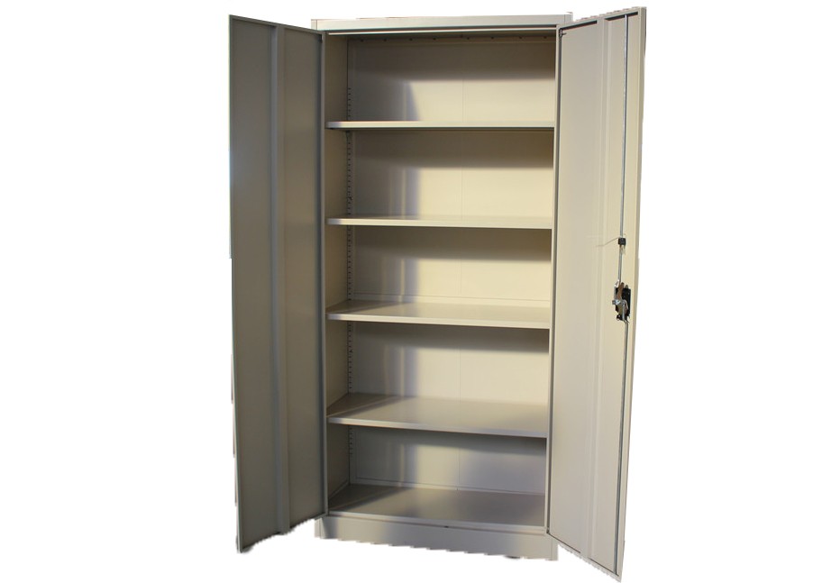 Armoire haute métallique 2 portes gris clair (largeur 120 cm
