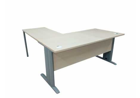 Bureau INDIANA Métal L160 + retour chêne blanc