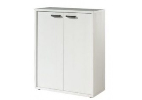 Armoire ronto L90 H112 P40 cm basse 2 portes Blanc 