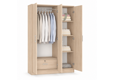 Armoire SONIA 3 portes chêne clair