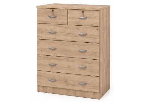 Commode 4+2 tiroirs CHERRY chêne doré