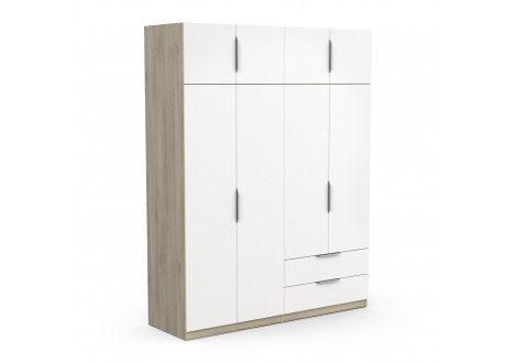 Armoire GHOST chêne / blanc 4 + 4 portes 2 tiroirs