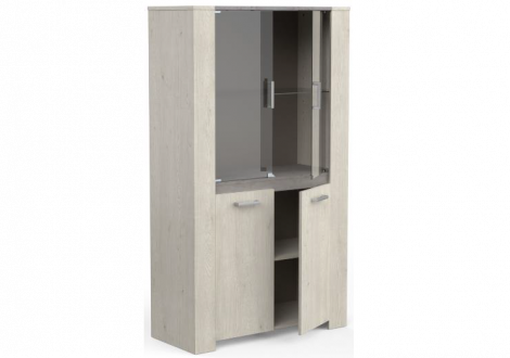 Vitrine MAYOR chêne topanga et beige