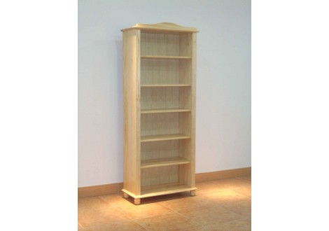 Bibliothèque 5 tablettes LIMA en hévéa massif teinté naturel