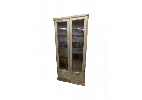 Vitrine MAURICE 2 portes 2 portes vitrées chêne naturel