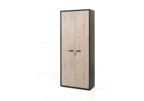 Armoire COPA L90 H216 P40 cm Haute 2 portes COPA Noir Châtaignier