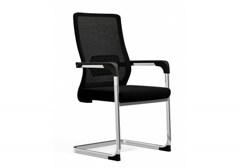 Fauteuil de bureau SILO noir et chrome