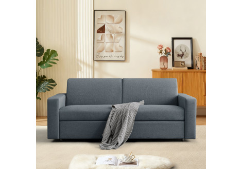 Canapé convertible DARWIN tissu gris 3 places