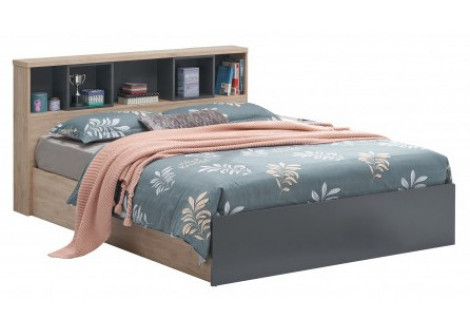 Lit 140 x 190 cm ANEMONE chêne clair