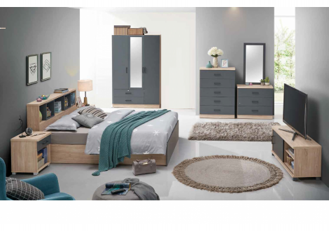 Chambre complète 4 pièces ANEMONE  chêne clair