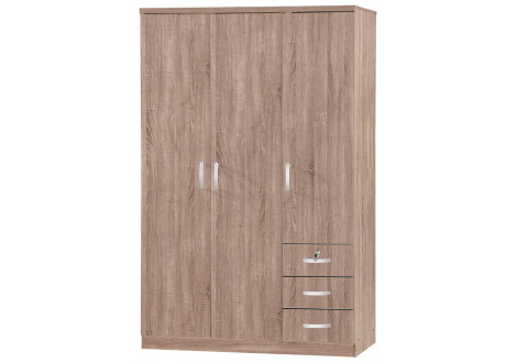 Armoire 3 portes/3 tiroirs  CHERRY chêne Sonoma