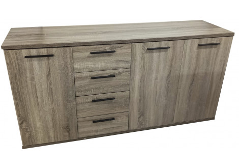 Buffet bas 3 portes/ 4 tiroirs RONDO chêne