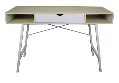 Bureau 1 tiroir LANA chêne/blanc