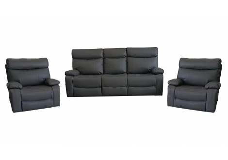 Ensemble de salon 3 pièces MAX tissu gris fonçé