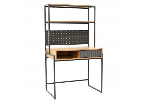 Bureau à étagère ALBA CHENE/GRIS