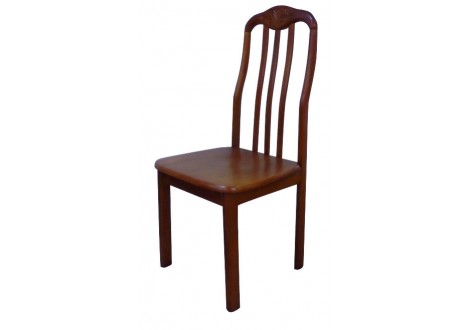 Chaise FLORA en hévéa massif teinté merisier
