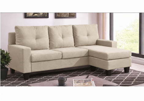 Canapé d'angle réversible OMAHA tissu lin marron