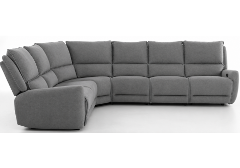 Canapé d'angle électrique CLYDE gris clair