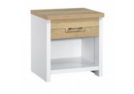 Chevet Julie 1 tiroir chêne doré et blanc