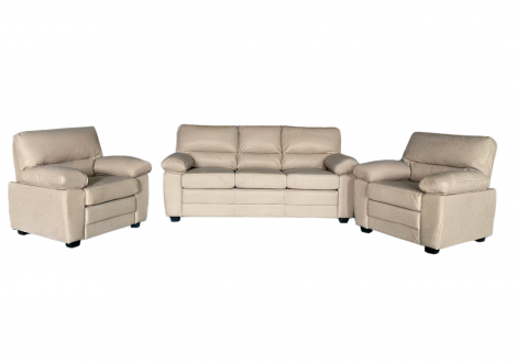 Salon 3 pièces CHICAGO Beige: 1 canapé 3 places + 2 fauteuils 1 place