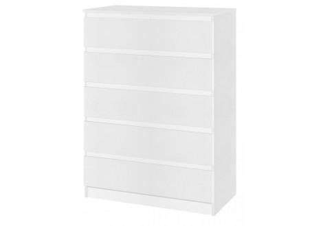 Commode FLORENCE blanc 5 tiroirs