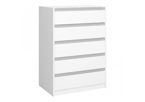 Commode 5 tiroirs SKYLINE blanc 