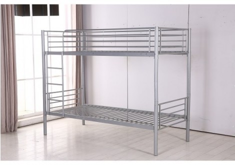 Lit superposés 90x190 DOBLO  métal argent