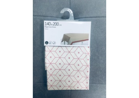 Nappe coton enduit 140x240 Blush