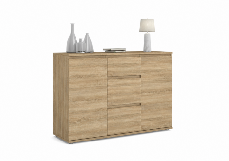 Buffet bas 2 portes 3 tiroirs NOVA