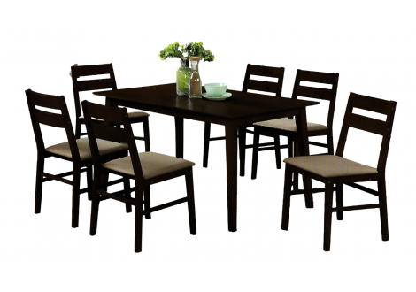 Ensemble Table + 6 chaises VIGO CAPPUCINO