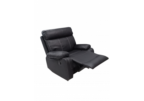Fauteuil Recliner MAX simili cuir noir