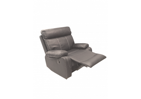 Fauteuil Recliner MAX simili cuir gris taupe