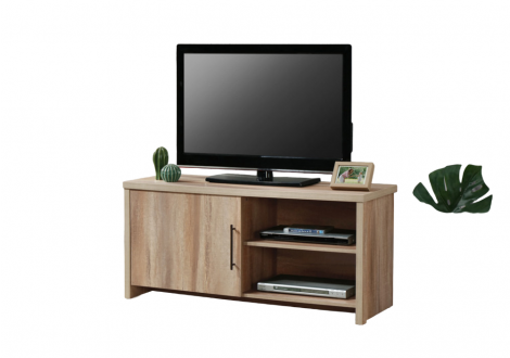 Meuble TV FRED 1 porte 2 niches décor frêne alisé 