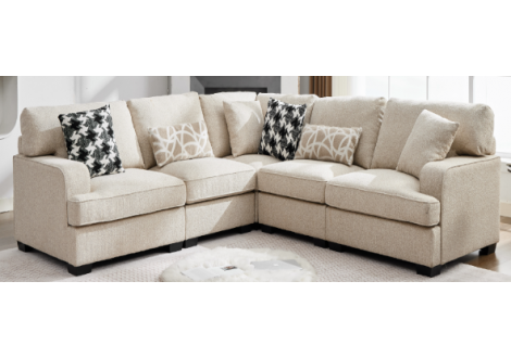 Canapé d'angle HAMILTON tissu beige