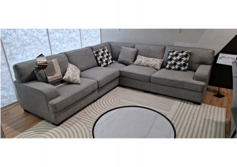 Canapé d'angle HAMILTON tissu gris