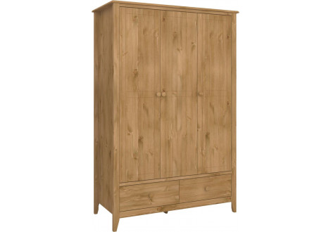 Armoire HESTON noyer 3 portes 2 tiroirs