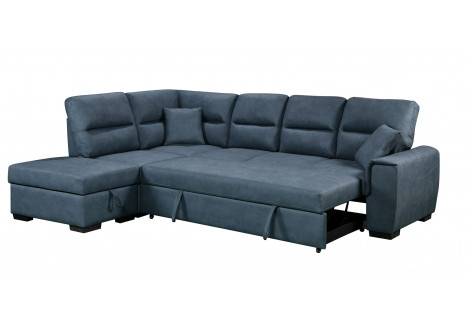 Canapé d'angle convertible IDAHO bleu foncé