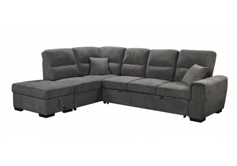 Canapé d'angle convertible IDAHO gris foncé