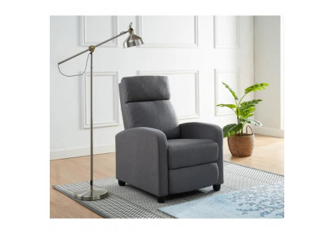 Fauteuil relax tissu JANE GRIS ANTHRACITE 