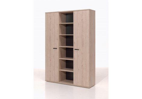 Buffet haut JANEIRO L160 H222 P40 cm cm 2 portes avec étagères Chêne Printemps