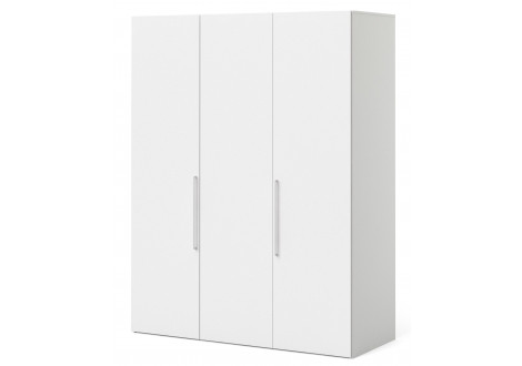 Armoire LARVIK  Blanc 3 portes 2 tiroirs 