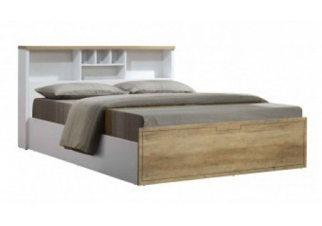 Lit 140 Julie chêne doré et blanc