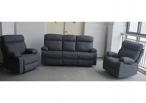 Ensemble de salon 3 pièces MAX tissu gris fonçé