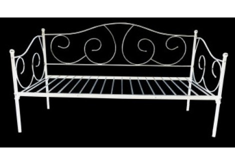 Banquette lit 90X190 MELUSINE métal blanc