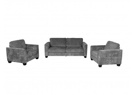 Salon 3 pièces MONTGOMERY gris foncé