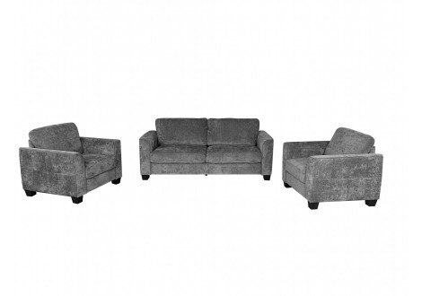 Salon 3 pièces MONTGOMERY gris foncé