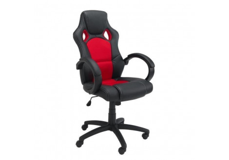 Fauteuil de direction Gamer SPEED 2 rouge/noir piétement en métal chromé