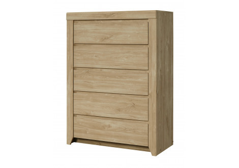 Commode NAPOLI 5 TIROIRS chêne Ivoire