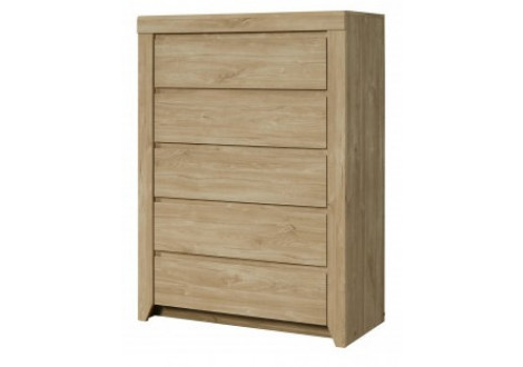 Commode NAPOLI 5 TIROIRS chêne Ivoire