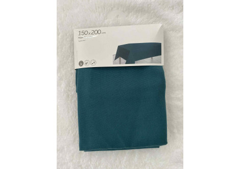 Nappe coton vert unie 150x200